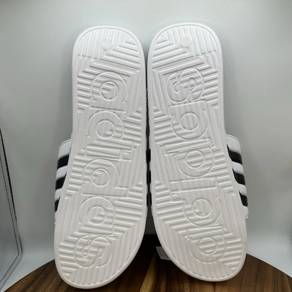 Adidas Adissage‎ Slip On Sandals Slides White Black Casual Beach F35573 Men's 17
